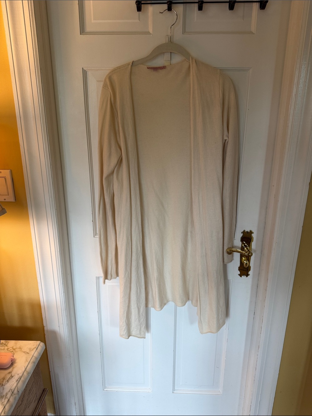 Calypso St. Barth Light Cream Open-Front Cardigan